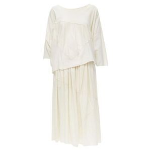 Pre Loved Comme Des Garcons Vintage Patchwork Cotton Dress Women white | white